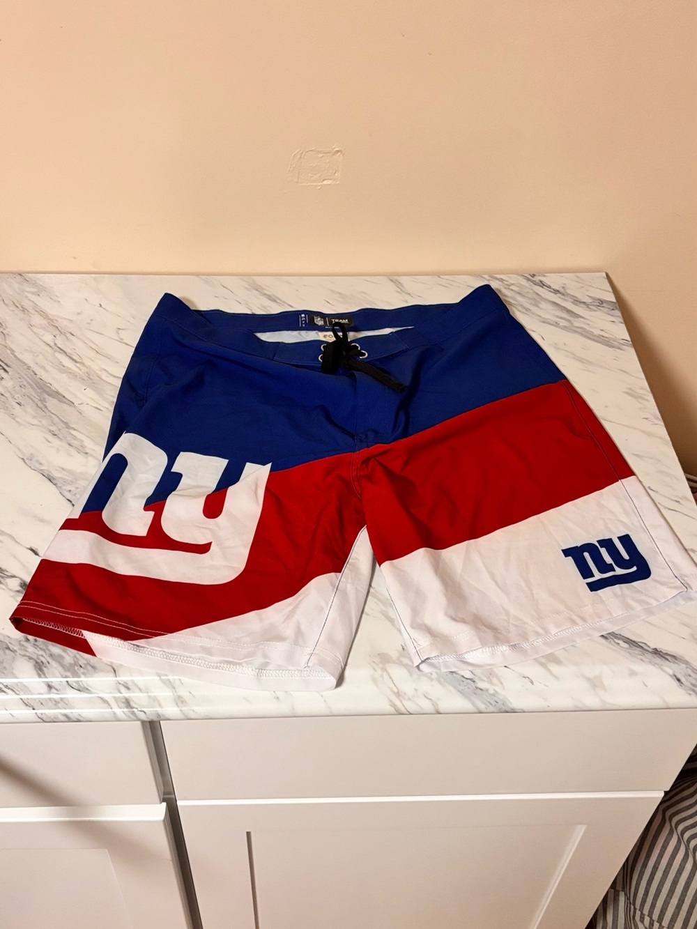 New York Giants Men's Blue/Red/White Swim Trunks